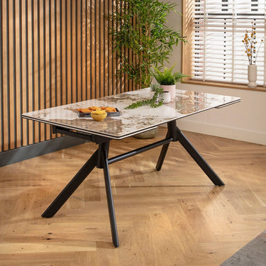 Quatropi Carter Ceramic Extending Dining Set - 6 Seater - Beige