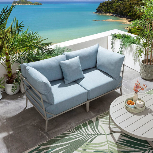 Cleo Modular Outdoor Garden Sofa Set Sky Blue 170cm S2