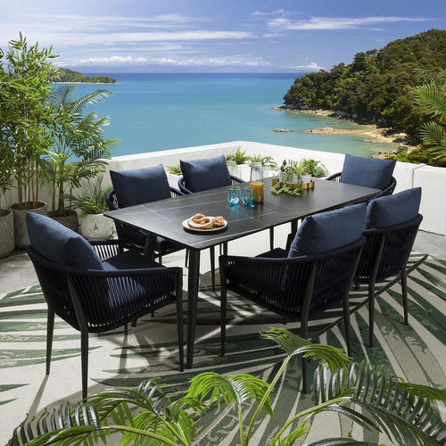 Cole 6 Seater Dining Set - Ceramic Black