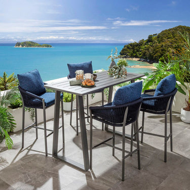 Quatropi Cole Aluminium Outdoor Garden Bar Stool Blue
