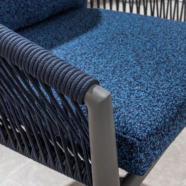 Quatropi Cole Aluminium Rope Outdoor Garden Dining Chair Midnight Blue