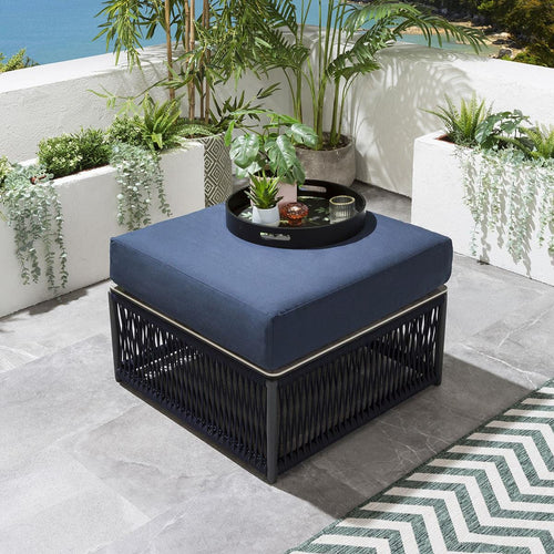 Cole Modular Footstool Coffee Table Blue 70cm