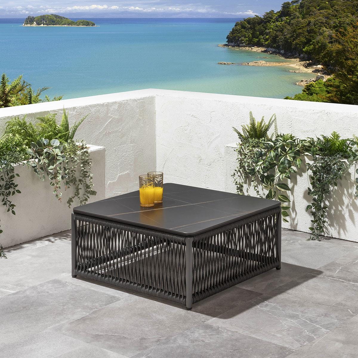 Quatropi Cole Modular Footstool Coffee Table Charcoal 70cm