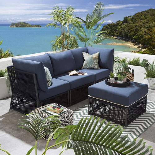 Cole Modular Garden Sofa Set Blue 218x74cm S4