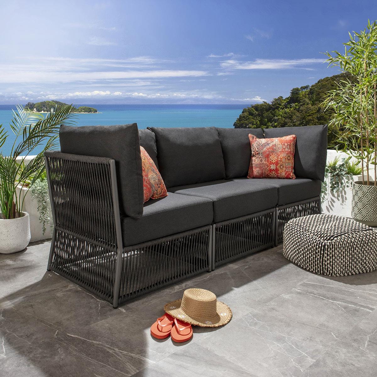 Quatropi Cole Modular Garden Sofa Set Grey 218x74cm S3