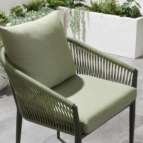 Cole Aluminium Rope Outdoor Garden Dining Chair Green