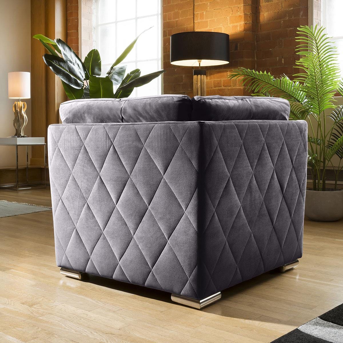 Quatropi Comfy Mikey Corner Sofa Dark Grey U Shape 5 Seater Couch 5R
