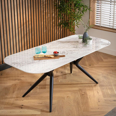 Quatropi Conor Ceramic Extending Dining Set - 6 Seater - Cream