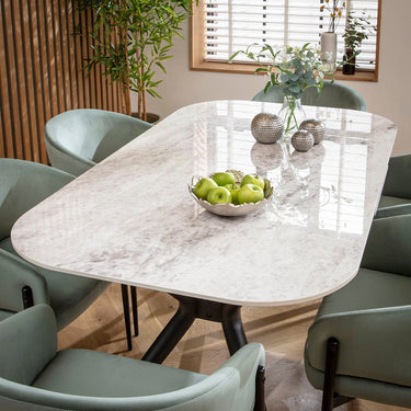 Quatropi Conor Ceramic Extending Dining Set - 6 Seater - Green