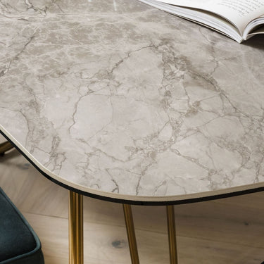 Quatropi Contemporary Extendable Dining Table Grey Ceramic Marble 8 Seater