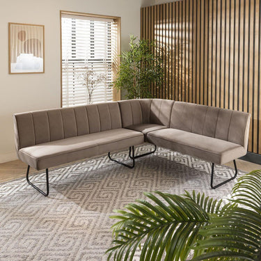 Quatropi Contemporary Kitchen Corner Dining Bench Seat Mink 5 Seater L/R