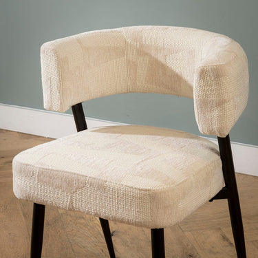 Quatropi Contemporary Kitchen Dining Room Chair White Cream Fabric