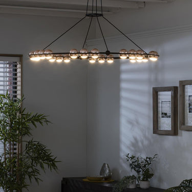 Quatropi Contemporary Ring Shape Chandelier Ceiling Light - Modern Black Pendant 85cm