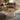 Quatropi Contemporary Round Coffee Table Walnut Wood Matte White Gold 92cm