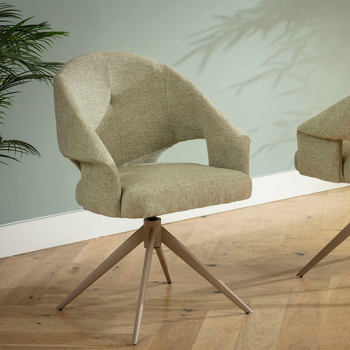 Willow Contemporary Swivel Dining Chair Pistachio Green Fabric