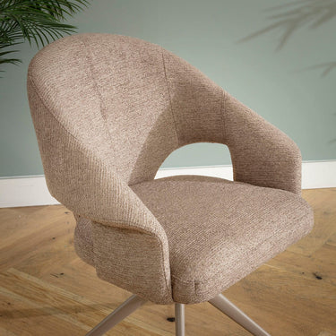 Quatropi Contemporary Swivel Kitchen Dining Room Chair Taupe Beige Fabric