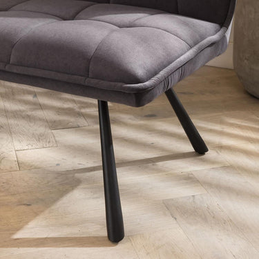 Quatropi Corner Bench Dining Set Left-Hand Ceramic Extending Table 5 Seater Grey