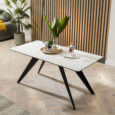 Quatropi Corner Dining Bench Set Left-Hand White Ceramic Table 8 Seater Grey
