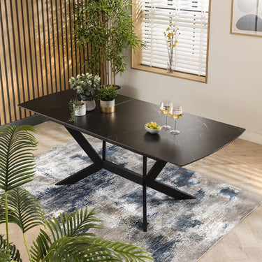 Quatropi Corner Dining Set Right-Hand Ceramic Extending Table 5 Seater Grey