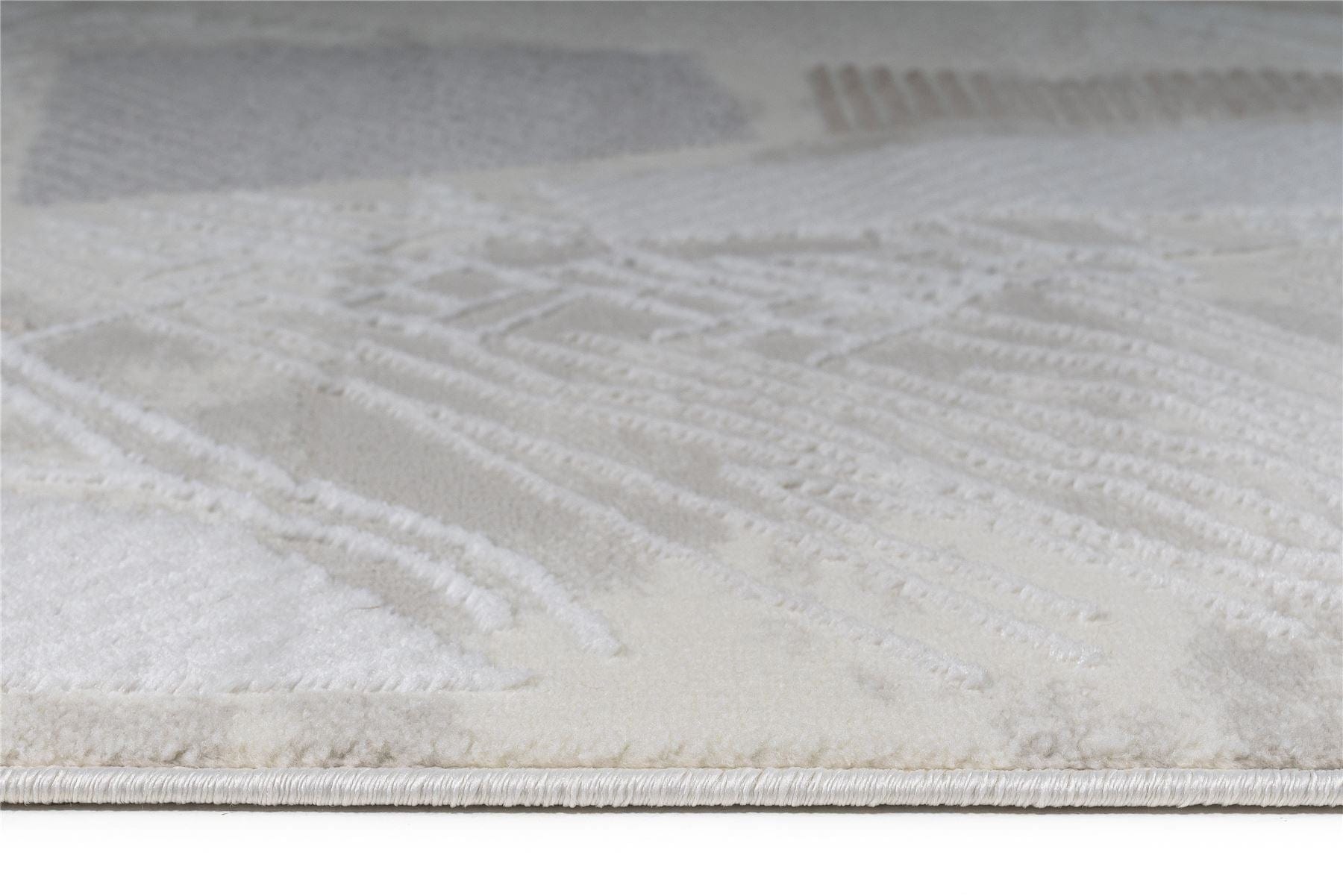 Beige Silver Rugs Deco Large Rug Brown / Beige / Grey / White / Silver 200 X 290cm – Quatropi