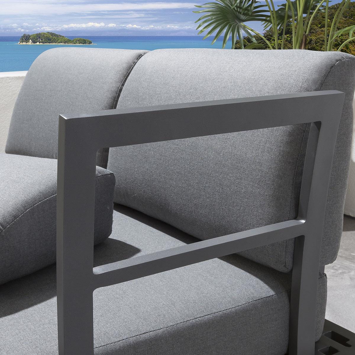 Quatropi Deluxe Garden Grey Table And Sofa Set | 6 Seat Aluminium & Ceramic