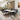 Quatropi Detroit Ceramic Marble Corner Bench Dining Set Grey & White RT