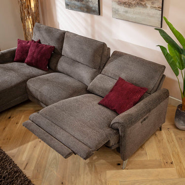 Quatropi Electric Recliner Sofa Couch Chaise Couch 3 Seater Dark Grey 270x160cm LH