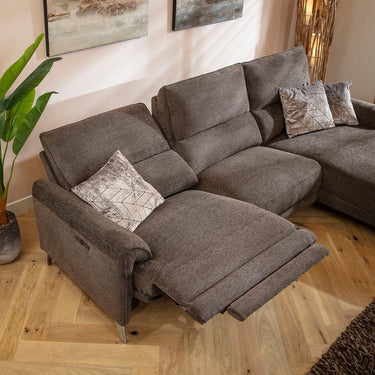 Quatropi Electric Recliner Sofa Couch Chaise Couch 3 Seater Dark Grey 270x160cm RH