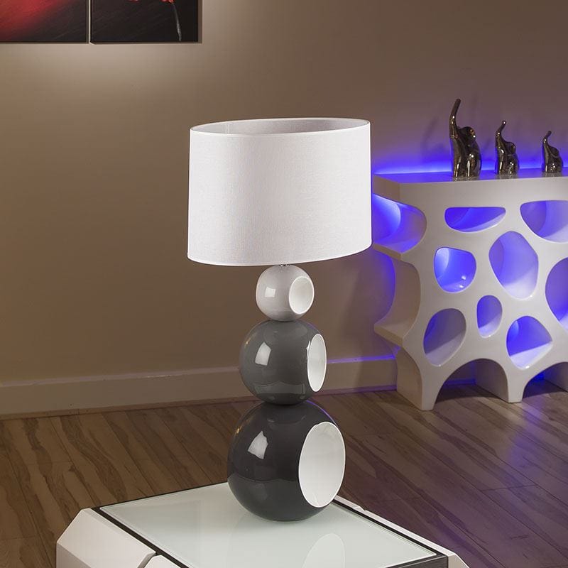 Quatropi Envy Lighting Modern Designer Tall Table / Bedside Lamp Grey Orion