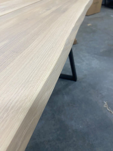 Quatropi ExDisplay 1 x 2m Luxury Forest Rectangular Dining Table Oak Wood Grey