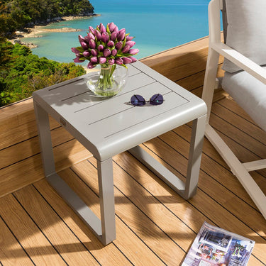 Quatropi ExDisplay Aluminium Outdoor Garden Small Side Table Slate