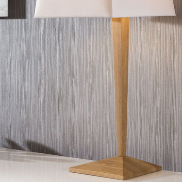 Quatropi ExDisplay Stylish Elegant Modern Wooden side table lamp/light white shade tetra
