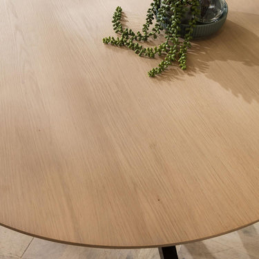 Quatropi ExDisplay Virgo 4 Seater Solid Wooden Round Dining Table Natural 120cm