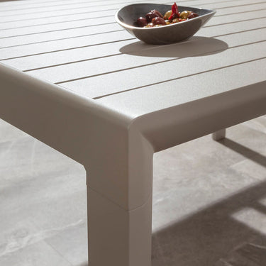 Quatropi Extendable Outdoor Garden Dining Table Square 8 Seater Grey Aluminium 150cm