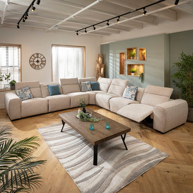 Quatropi Extra Large 7 Seater Recliner Corner Sofa L-Shape Settee Beige 372x372cm 17