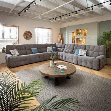 Quatropi Extra Large 7 Seater Recliner L-Shape Corner Sofa Couch Charcoal Chenille 380x380cm 17