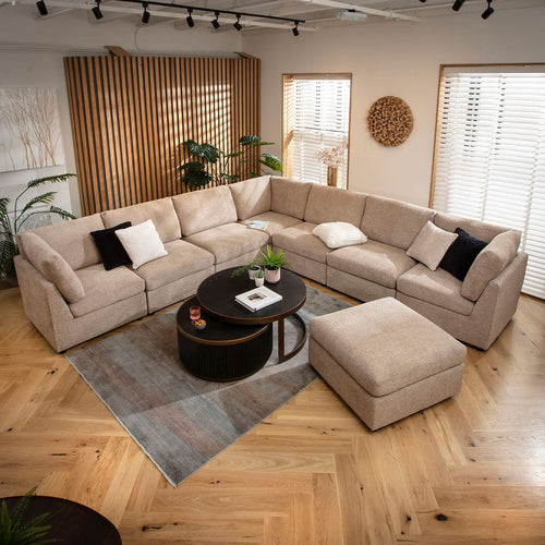 Sully 8 Seater Corner Sofa Biscuit Beige Boucle 320x320cm 17