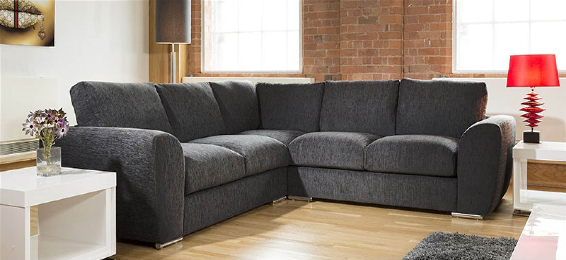 Quatropi Extra Large L Shape Sofa Set Settee Corner Group 265x265cm Grey