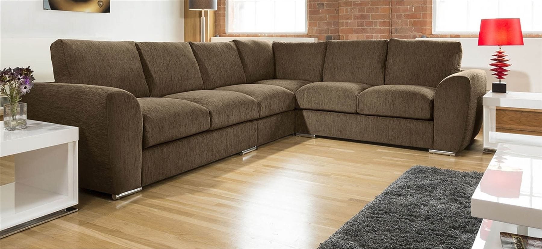 Quatropi Extra Large L Shape Sofa Set Settee Corner Group 335x265cm Grey L
