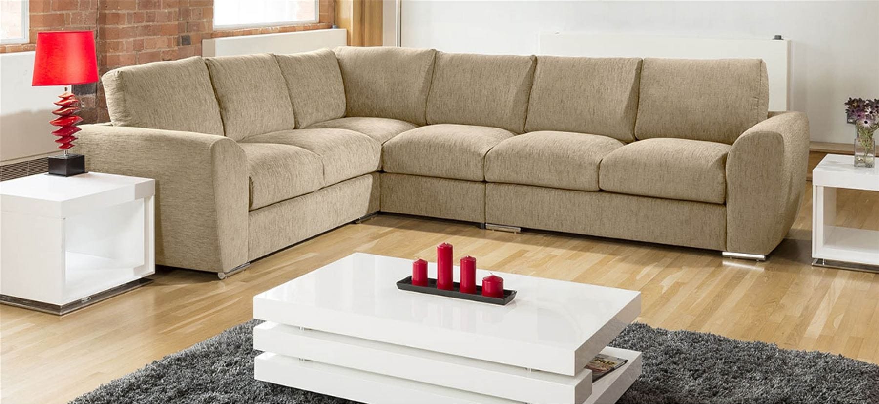 Quatropi Extra Large L Shape Sofa Set Settee Corner Group 335x265cm Grey R