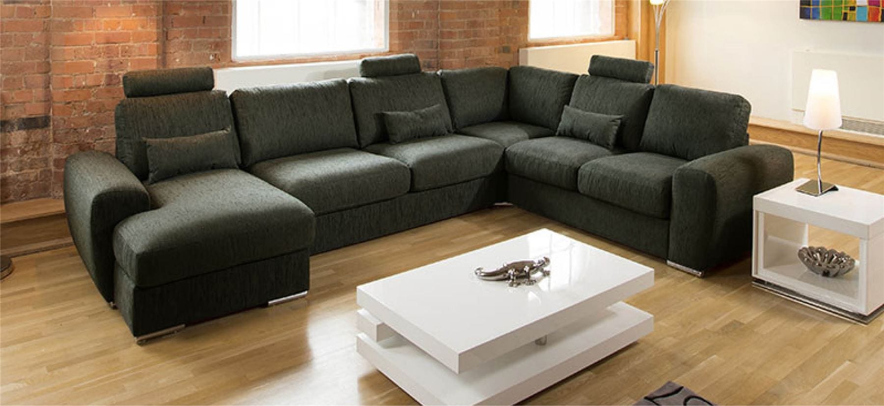 Quatropi Extra Large Modern High Quality L Shape Corner Sofa Group Grande 15LH
