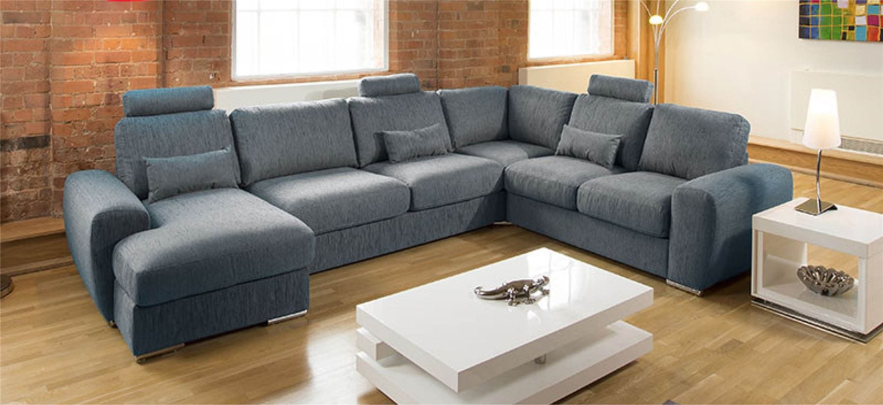 Quatropi Extra Large Modern High Quality L Shape Corner Sofa Group Grande 15LH