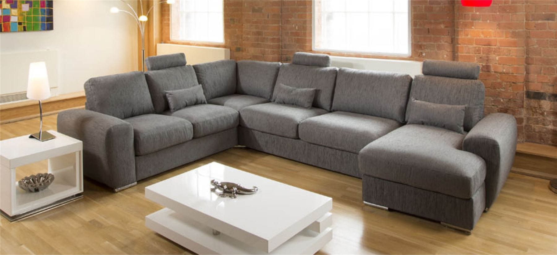 Quatropi Extra Large Modern High Quality L Shape Corner Sofa Group Grande 15RH