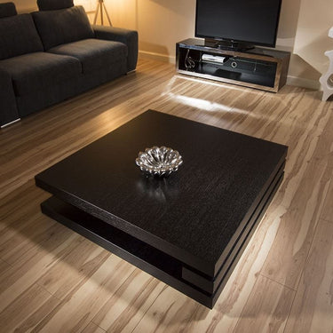 Quatropi Extra Large Modern Square Black Oak 1.2mt Coffee Table AG Studios 397E
