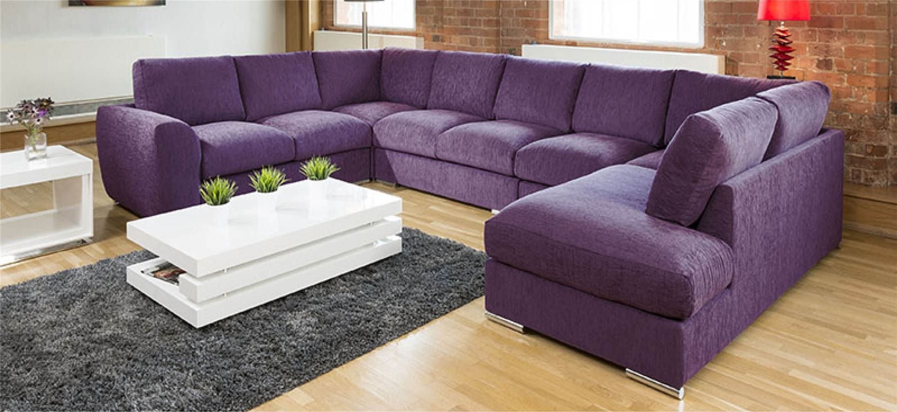 Quatropi Extra Large Sofa Set Settee Corner Group U / L Shape Grey 4.0 x 2.6m L
