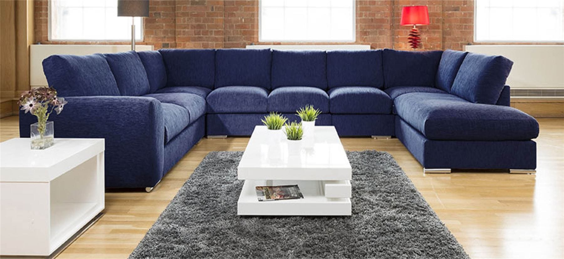 Quatropi Extra Large Sofa Set Settee Corner Group U / L Shape Grey 4.0 x 2.6m L