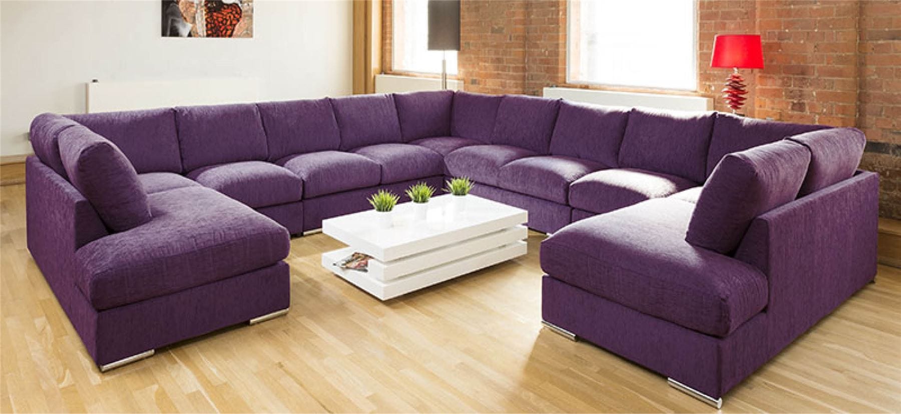 Quatropi Extra Large Unique Sofa Set Settee Corner Group C Shape Grey 4.0x4.0m