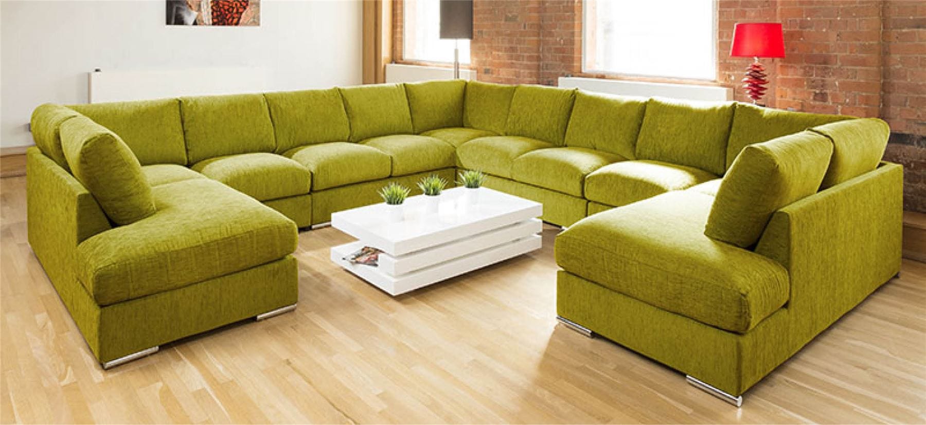 Quatropi Extra Large Unique Sofa Set Settee Corner Group C Shape Grey 4.0x4.0m