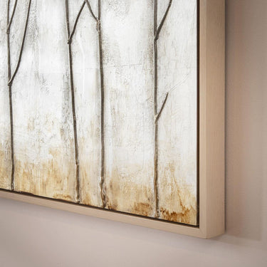 Quatropi Extra Wide Modern Abstract Framed Wall Artwork Silver Foil 200x70cm