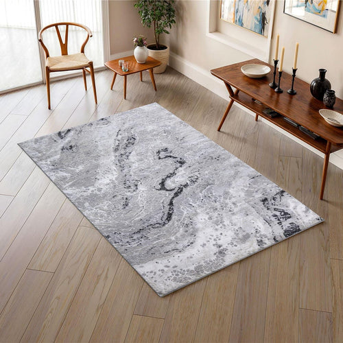 Fantasia Medium Rug White / Silver / Light Grey 160 X 230cm